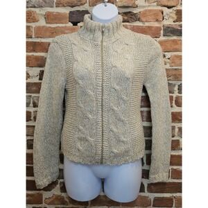 Vintage White House Black Market Cardinal Sweater Jacket ZipUp Womens L USA Made